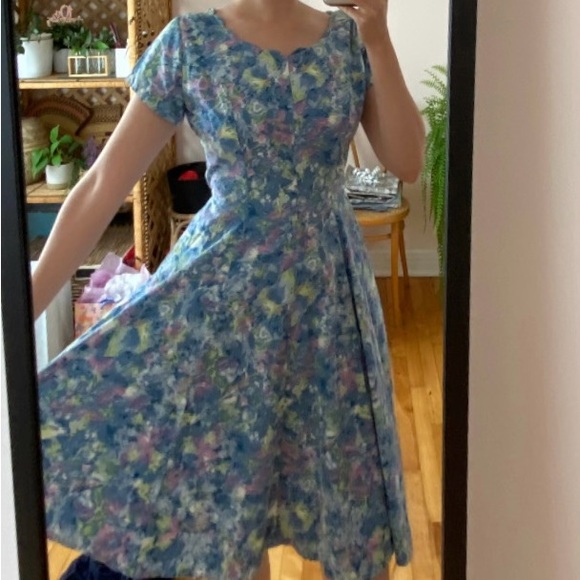 Vtg 1957 Givenchy x Kay Windsor Floral Dress - Picture 10 of 10